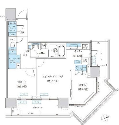 パークシティ柏の葉キャンパス ザ・ゲートタワー ウエスト　1710号室　間取り