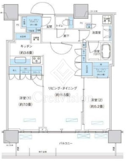 パークシティ柏の葉キャンパス ザ・ゲートタワー ウエスト　2304号室　間取り