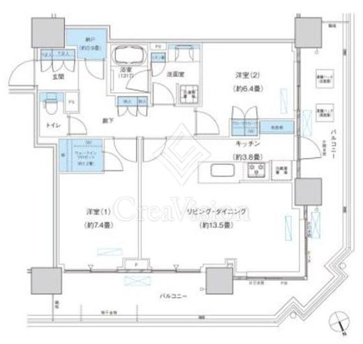 パークシティ柏の葉キャンパス ザ・ゲートタワー ウエスト　2405号室　間取り