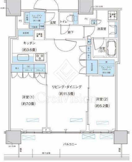 パークシティ柏の葉キャンパス ザ・ゲートタワー ウエスト　2204号室　間取り