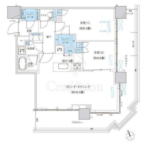 パークシティ柏の葉キャンパス ザ・ゲートタワー ウエスト　3211号室　間取り