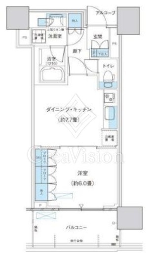 パークシティ柏の葉キャンパス　ザ・ゲートタワー　ウエスト　1214号室　間取り