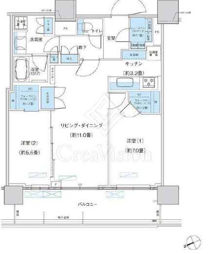 パークシティ柏の葉キャンパス　ザ・ゲートタワー　ウエスト　2503号室　間取り
