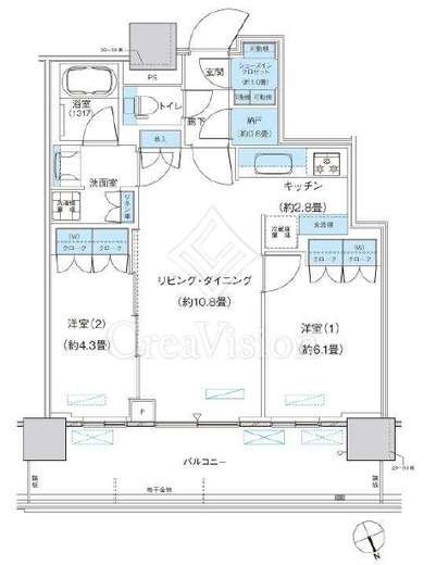 パークシティ柏の葉キャンパス　ザ・ゲートタワー　ウエスト　2506号室　間取り