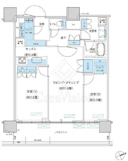 パークシティ柏の葉キャンパス　ザ・ゲートタワー　ウエスト　2910号室　間取り