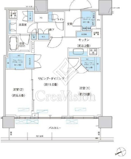 パークシティ柏の葉キャンパス　ザ・ゲートタワー　ウエスト　2603号室　間取り