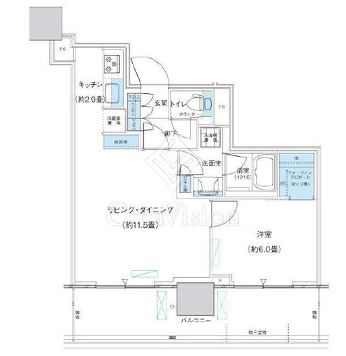パークシティ柏の葉キャンパス　ザ・ゲートタワー　ウエスト　709号室　間取り
