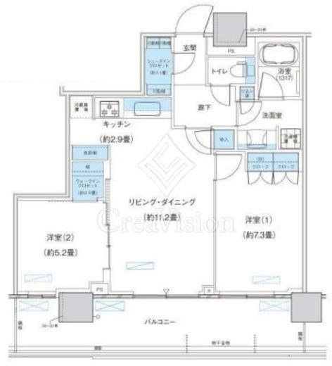 パークシティ柏の葉キャンパス　ザ・ゲートタワー　ウエスト　2001号室　間取り