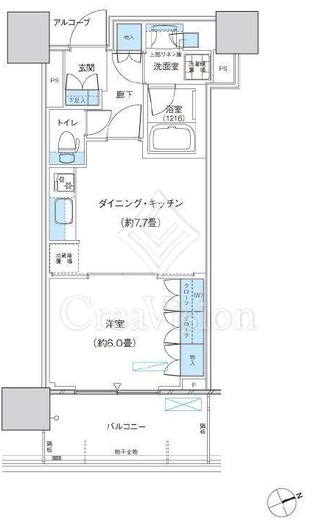 パークシティ柏の葉キャンパス　ザ・ゲートタワー　ウエスト　1217号室　間取り