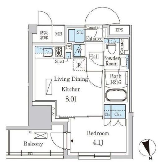 パークアクシス浦安　1007号室　間取り