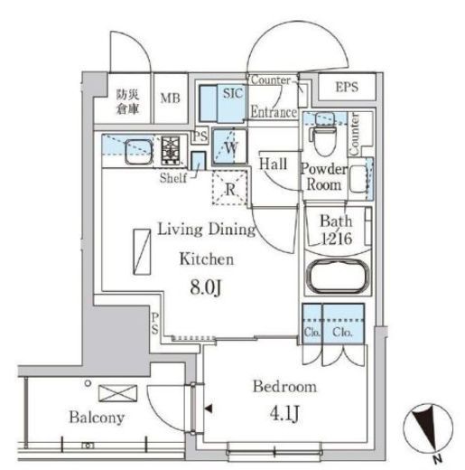 パークアクシス浦安　707号室　間取り