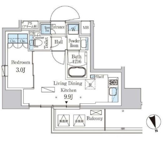 パークアクシス浦安　708号室　間取り