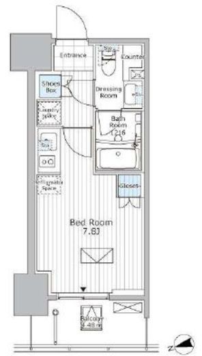 パークアクシス市川　1110号室　間取り