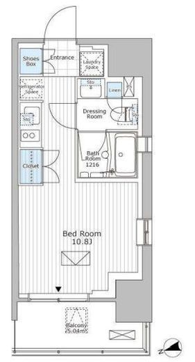 パークアクシス市川　614号室　間取り