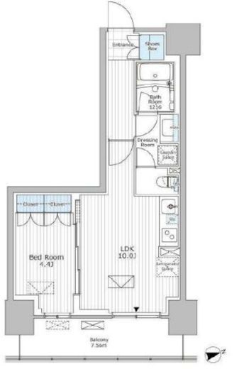 パークアクシス市川　206号室　間取り