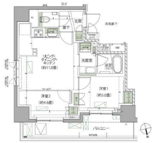 ザ・パークハウス松戸本町　205号室　間取り
