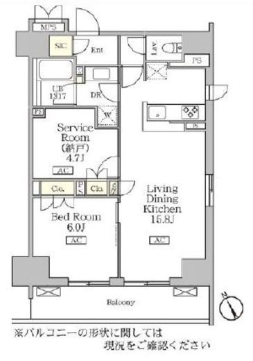 リーフシティ市川ザ・レジデンス　814号室　間取り