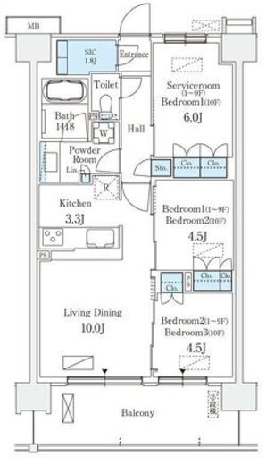 スカイグランデ津田沼　207号室　間取り