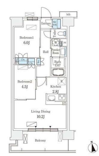 スカイグランデ津田沼　218号室　間取り