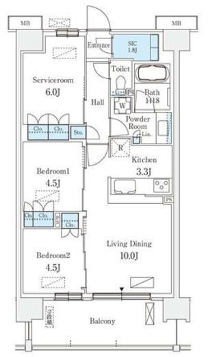スカイグランデ津田沼　308号室　間取り