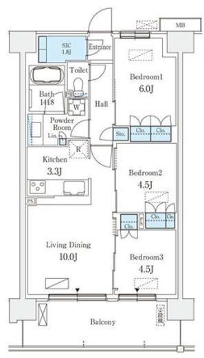 スカイグランデ津田沼　312号室　間取り