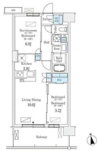スカイグランデ津田沼　323号室　間取り