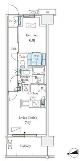 スカイグランデ津田沼　404号室　間取り