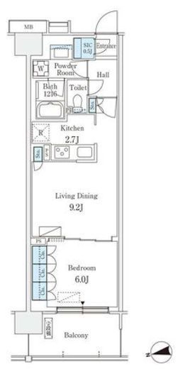 スカイグランデ津田沼　405号室　間取り