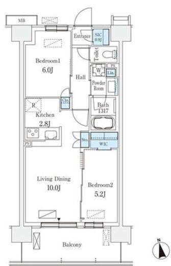 スカイグランデ津田沼　421号室　間取り