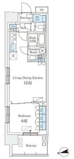スカイグランデ津田沼　501号室　間取り