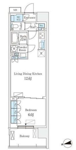 スカイグランデ津田沼　506号室　間取り