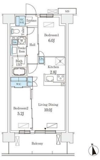 スカイグランデ津田沼　520号室　間取り
