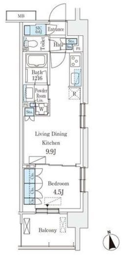 スカイグランデ津田沼　625号室　間取り