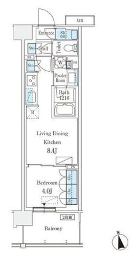 スカイグランデ津田沼　722号室　間取り