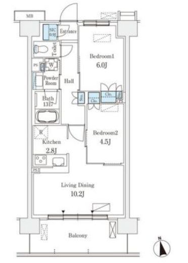 スカイグランデ津田沼　715号室　間取り