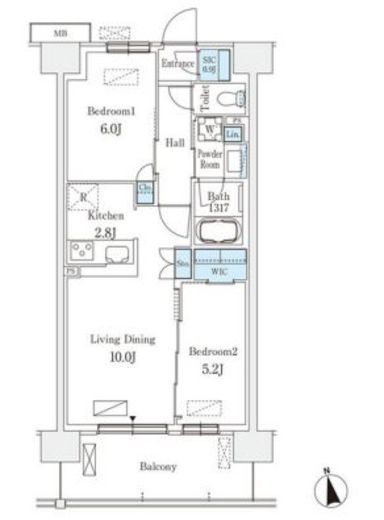 スカイグランデ津田沼　719号室　間取り