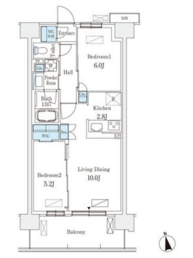スカイグランデ津田沼　720号室　間取り