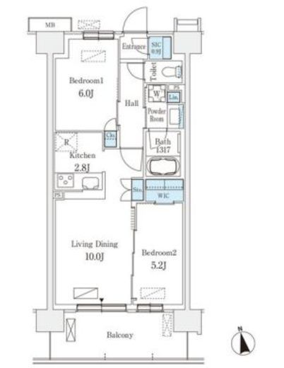 スカイグランデ津田沼　721号室　間取り