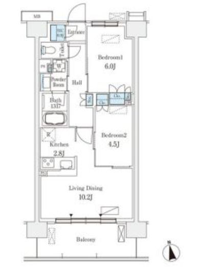 スカイグランデ津田沼　816号室　間取り