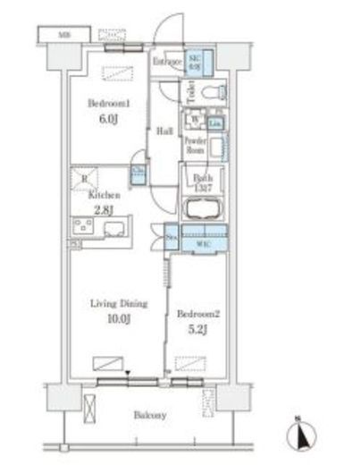 スカイグランデ津田沼　818号室　間取り
