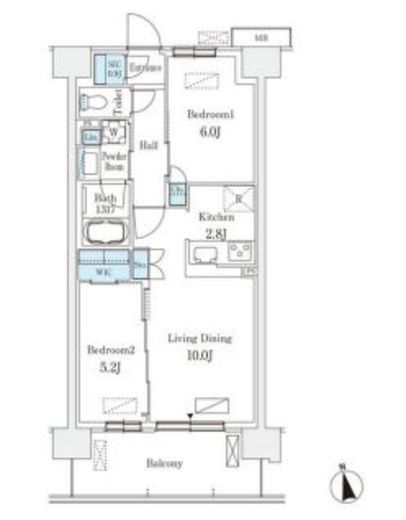 スカイグランデ津田沼　819号室　間取り