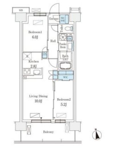 スカイグランデ津田沼　820号室　間取り