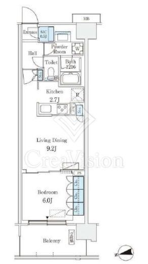 スカイグランデ津田沼　902号室　間取り