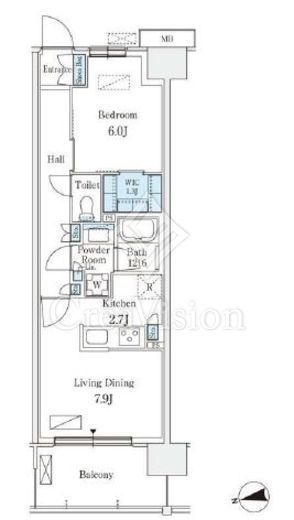 スカイグランデ津田沼　904号室　間取り