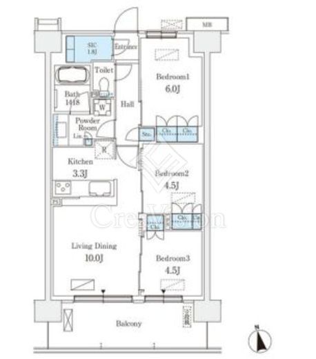 スカイグランデ津田沼　610号室　間取り