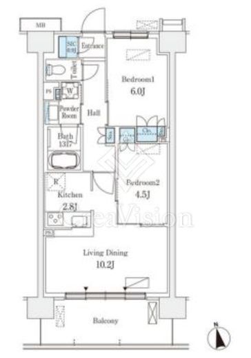 スカイグランデ津田沼　615号室　間取り