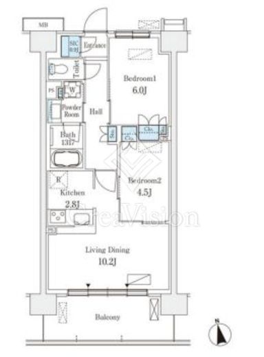 スカイグランデ津田沼　617号室　間取り