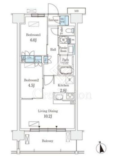 スカイグランデ津田沼　618号室　間取り