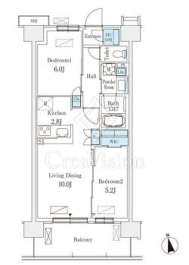 スカイグランデ津田沼　621号室　間取り