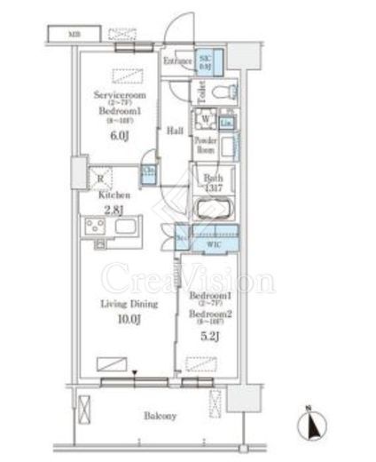 スカイグランデ津田沼　623号室　間取り